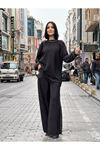 Laila Kadın Siyah Uzun Kollu Alt Üst İklili Takım